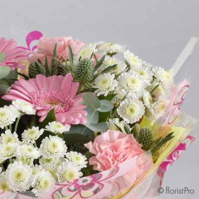 pink bouquet girl flowers roses gerberas florist harold wood romford same day delivery