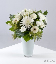 Mixed White Stem Bouquet in Vase