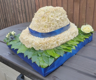 hat, fedora, trilby, bespoke, tribute, funeral, flowers, wreath, flowers, florists, harold wood, romford, havering,brentwood, dagenham  delivery