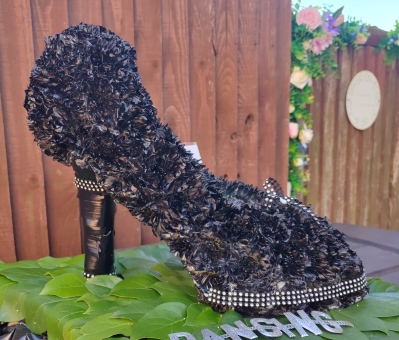 stiletto, shoe, high, heel, heels, shoes, funeral, flowers, tribute, bespoke, wreath, oasis, harold wood, romford, havering, brentwood, dagenham, delivery