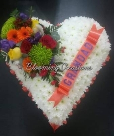 heart, colourful, male, female, funeral, tribute, wreath, flowers, florist, delivery, harold wood, romford havering