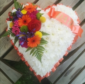 heart, colourful, male, female, funeral, tribute, wreath, flowers, florist, delivery, harold wood, romford havering