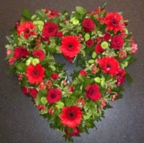 heart, red, roses, love, eternal, sympathy, funeral, tribute, wreath, oasis, flowers, florist, delivery, harold wood, romford, havering