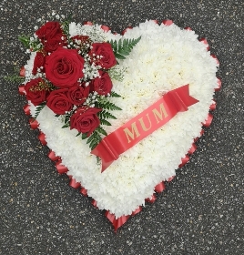 heart, red, rose, love, male, female, funeral, tribute, wreath, flowers, florist, delivery, harold wood, romford,havering