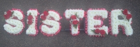 Sister, big, letters, name, little, sis, letter, funeral, tribute, wreath, oasis, flowers, harold wood, romford, florist, delivery, brentwood, dagenham