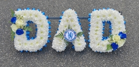 Football, Dad, daddy, name, west ham, hammers, irons, whufc, arsenal, gunners, chelsea, tottenham hotspur, spurs, funeral, flowers, tribute, romford, harold wood, havering, delivery