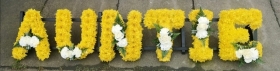 letters, name, auntie, aunt, aunty,  funeral flowers, oasis, tribute, wreath, harold wood, romford, havering, delivery