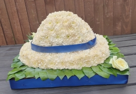 hat, fedora, trilby, bespoke, tribute, funeral, flowers, wreath, flowers, florists, harold wood, romford, havering,brentwood, dagenham  delivery