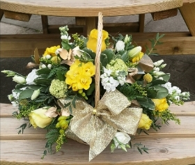golden wedding anniversary flowers basket yellow florist harold wood romford same day delivery