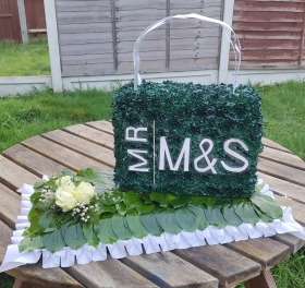 bespoke, tribute, carrier bag, Marks and Spencer, M&S, marks, marks and sparks, shopping, funeral, flowers, oasis, wreath, florist, specialist, harold wood, romford, havering, brentwood, dagenham, delivery