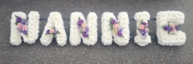 letters, name, nan, nanny, nani, nannie  funeral flowers, oasis, tribute, wreath, harold wood, romford, havering delivery