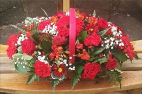 ruby red wedding anniversary flowers roses basket florist harold wood romford same day delivery