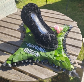 stiletto, shoe, high, heel, heels, shoes, funeral, flowers, tribute, bespoke, wreath, oasis, harold wood, romford, havering, brentwood, dagenham, delivery