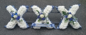 kiss,goodbye, x, goodnight, kisses, funeral, tribute, wreath, flowers, florist, havering, harold wood, romford, delivery