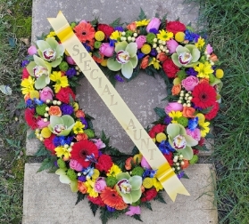 heart, colourful, male, female, tropical, funeral, tribute, wreath, flowers, florist, delivery, harold wood, romford